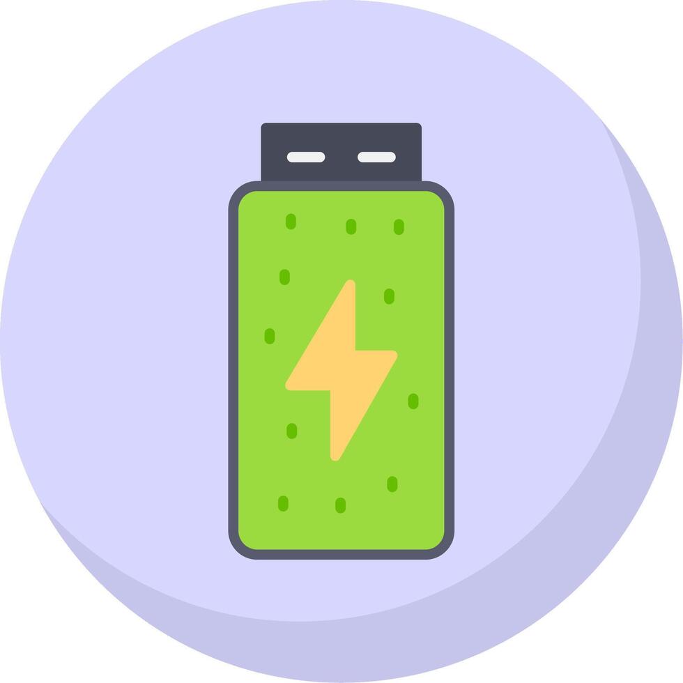 Battery Status Flat Bubble Icon vector