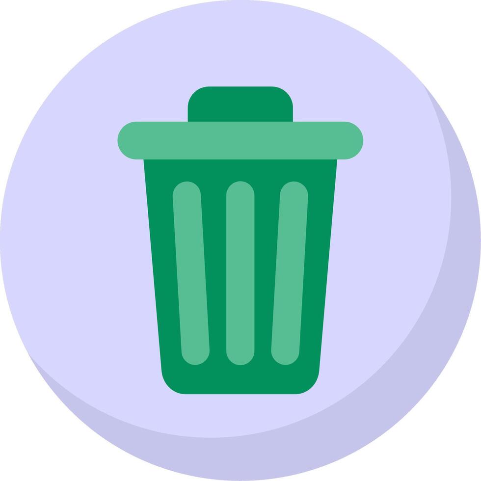 Dustbin Flat Bubble Icon vector