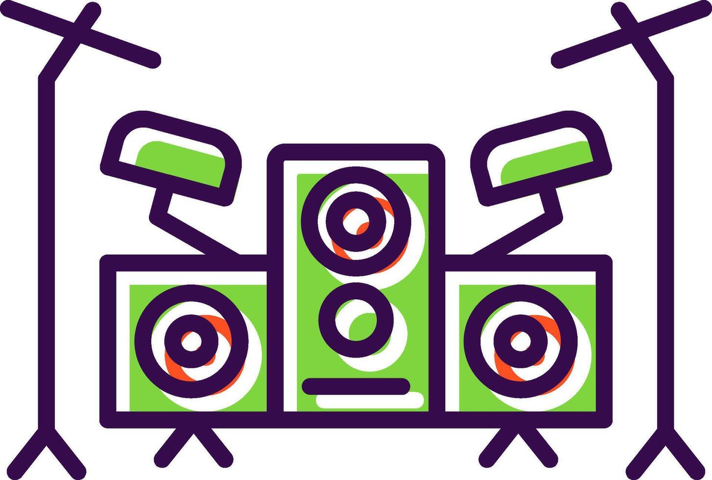 Drum Set filled Design Icon vector