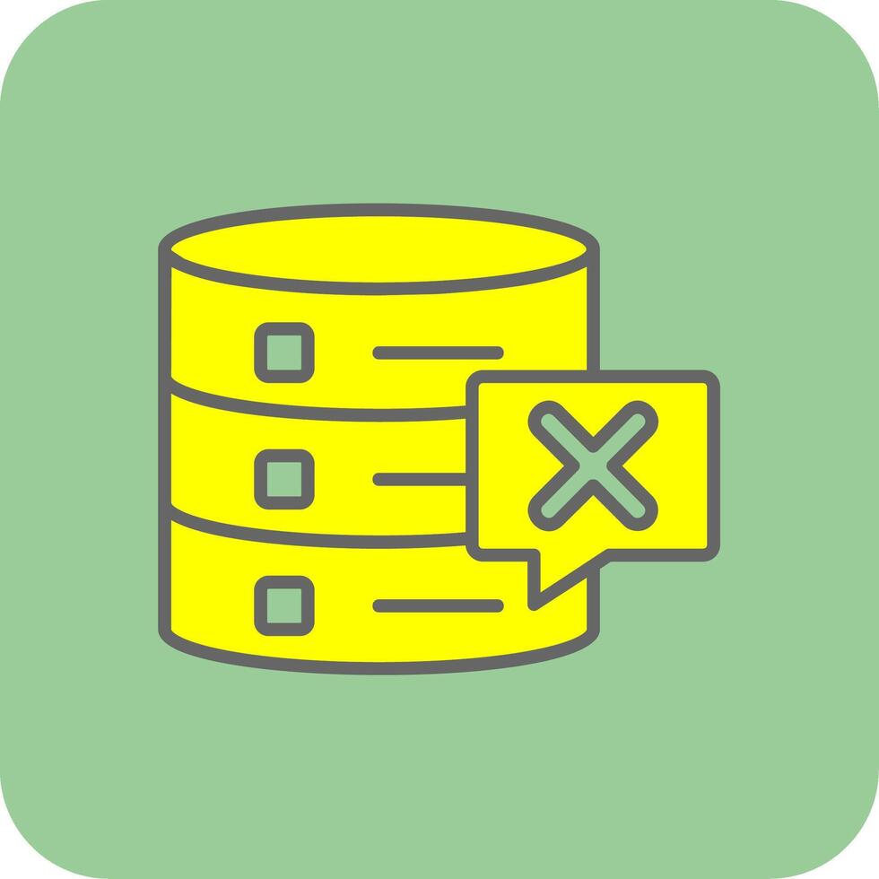 Eliminar base de datos lleno amarillo icono vector