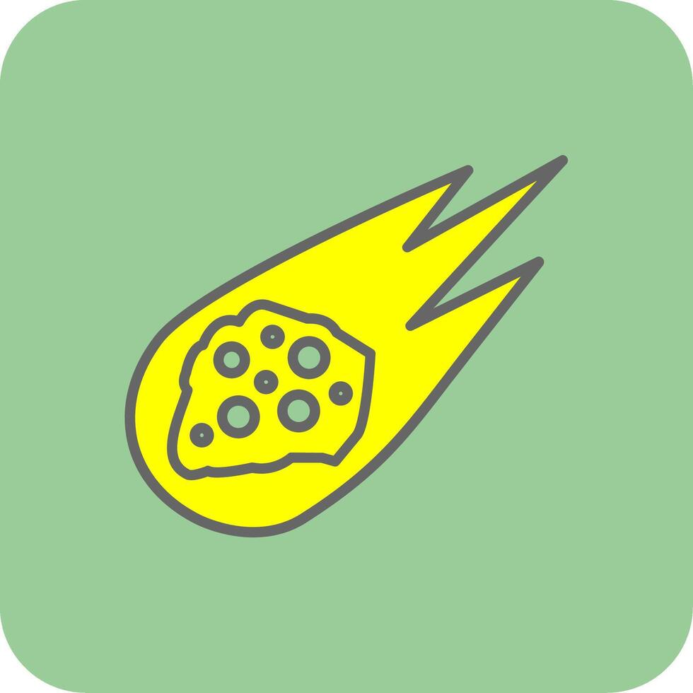 Asteroid Filled Yellow Icon vector