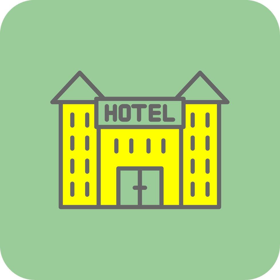 Hotel Filled Yellow Icon vector