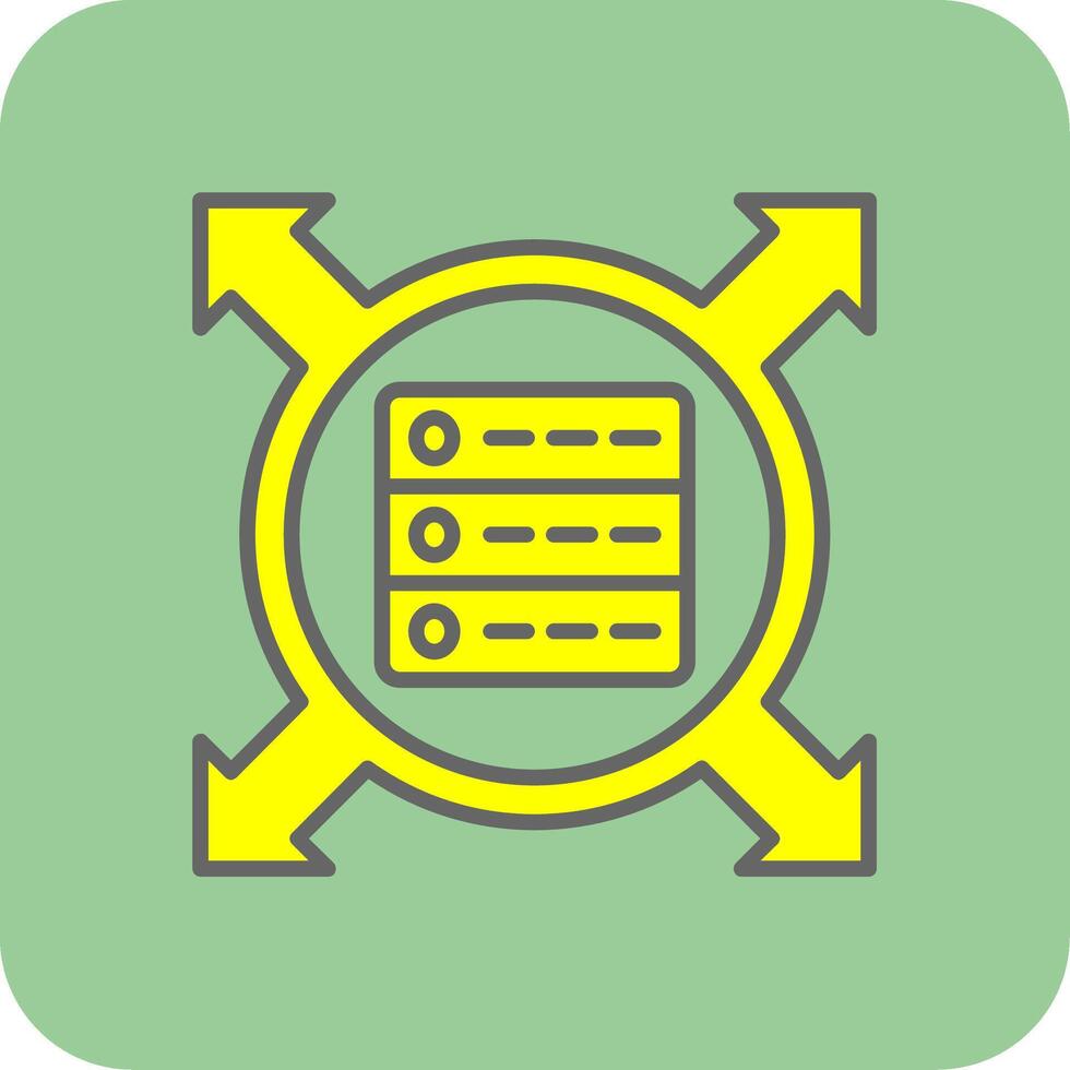 Data Driven Filled Yellow Icon vector