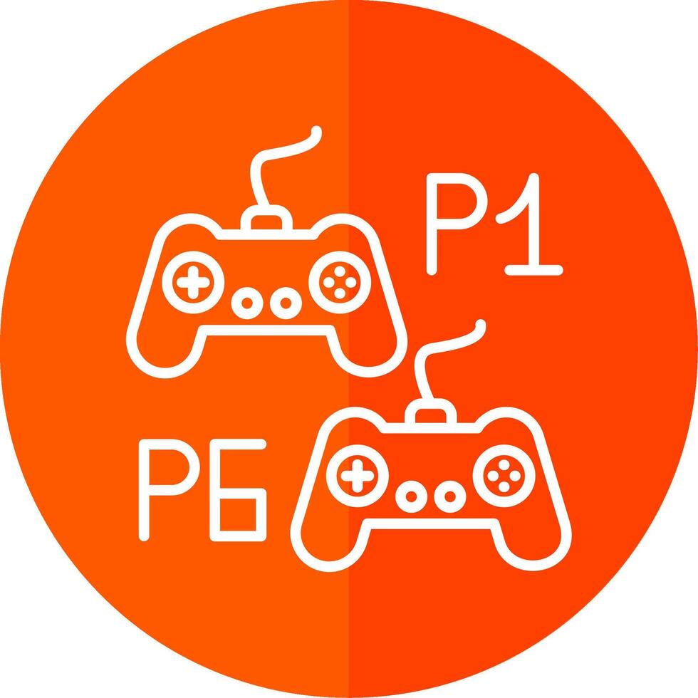 Player Versus Player Line Yellow White Icon vector