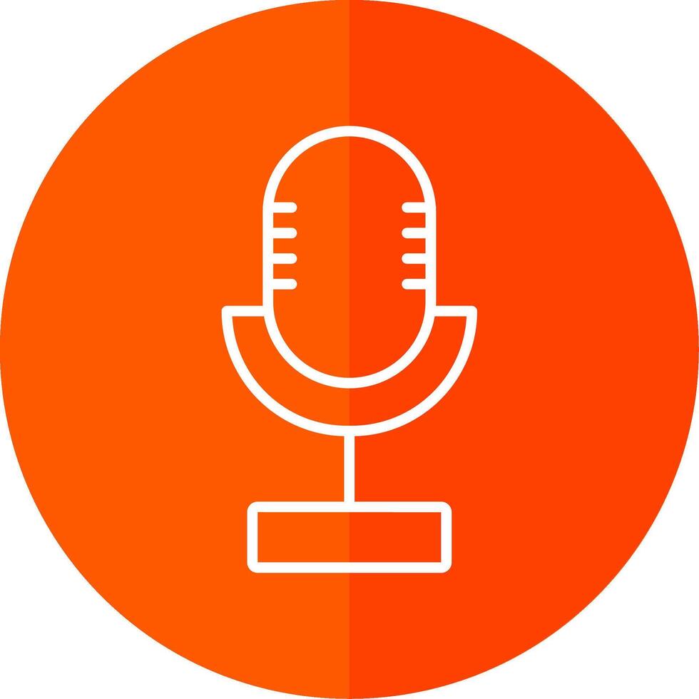 Microphone Line Yellow White Icon vector