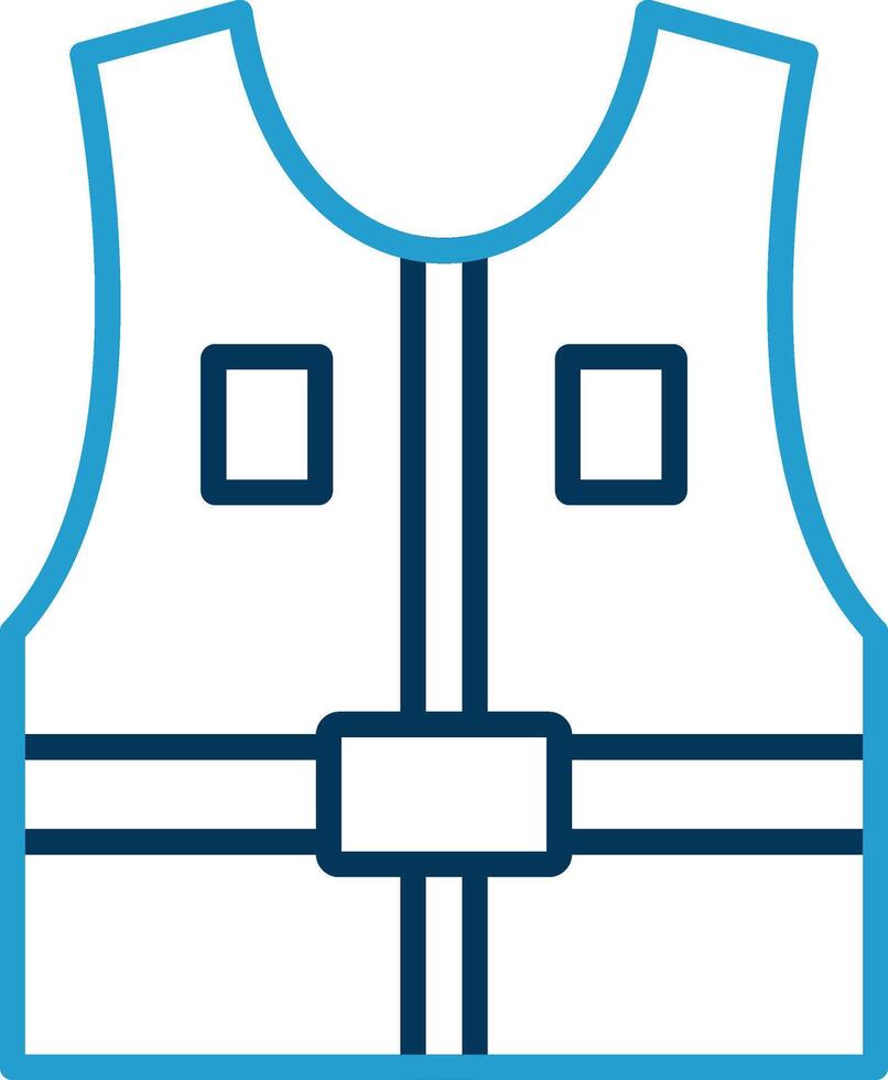 Jacket Line Blue Two Color Icon vector