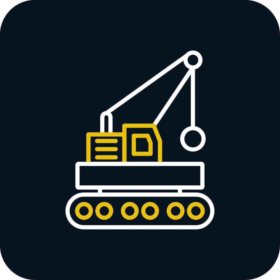 Wrecking Ball Line Yellow White Icon vector