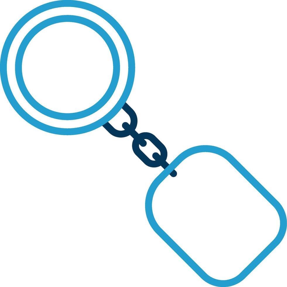 Key Ring Line Blue Two Color Icon vector