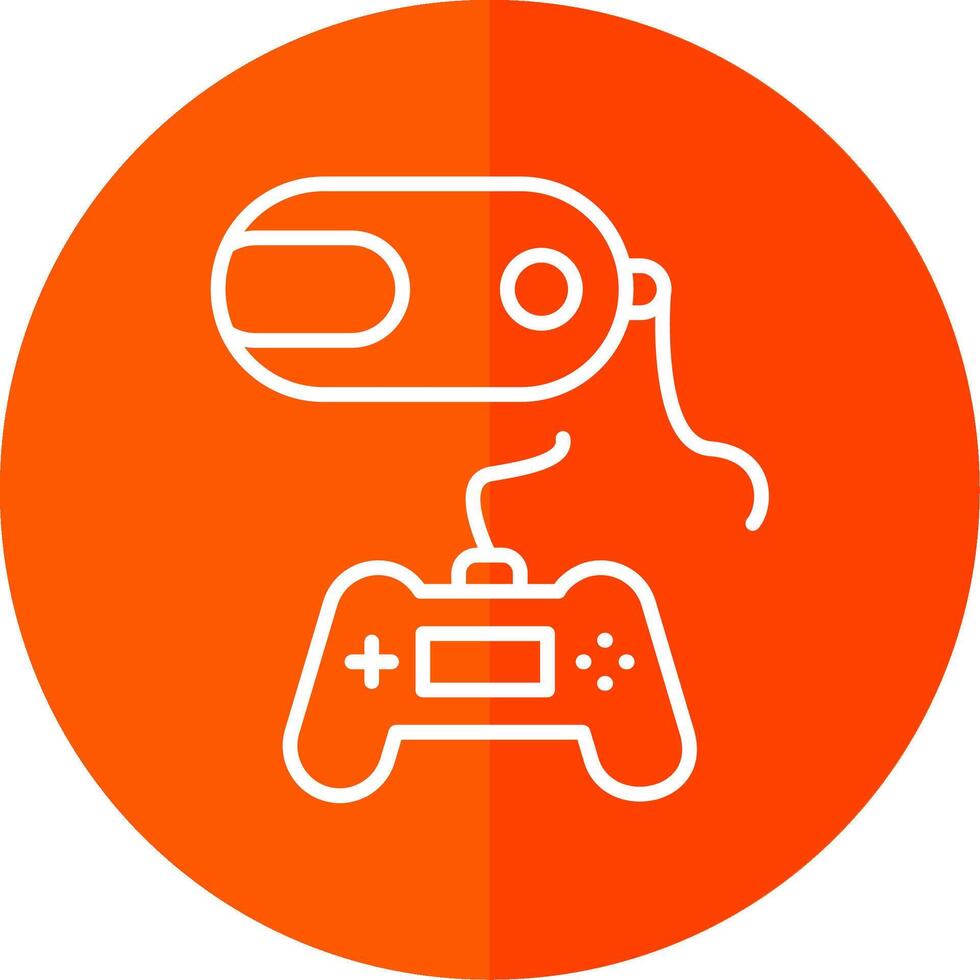 Vr Game Line Yellow White Icon vector