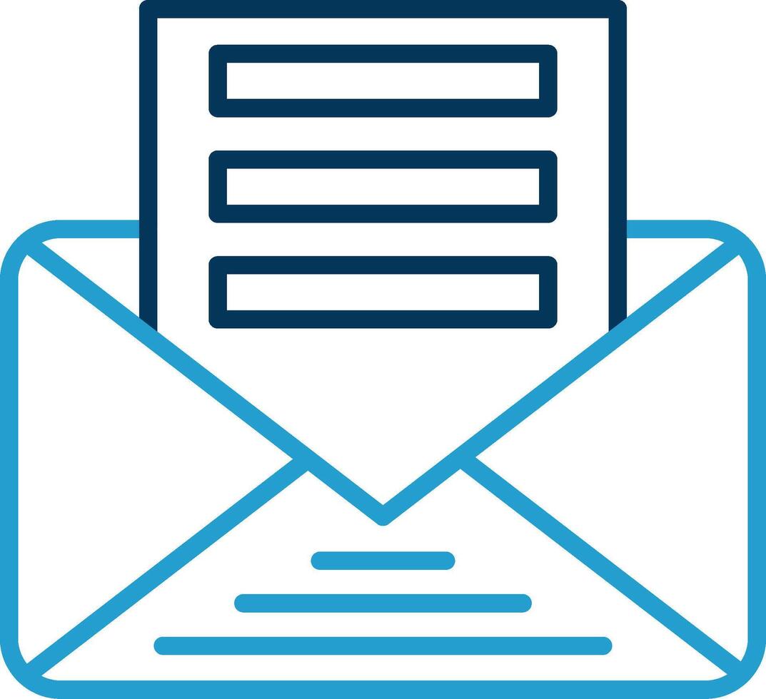 Letter Line Blue Two Color Icon vector