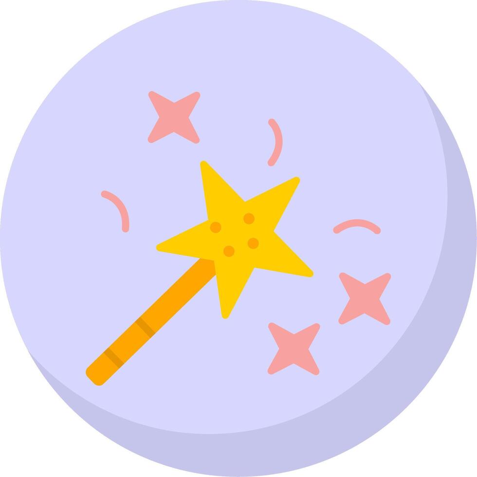 Magic Wand Flat Bubble Icon vector