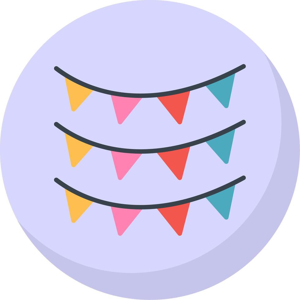 Bunting Flat Bubble Icon vector