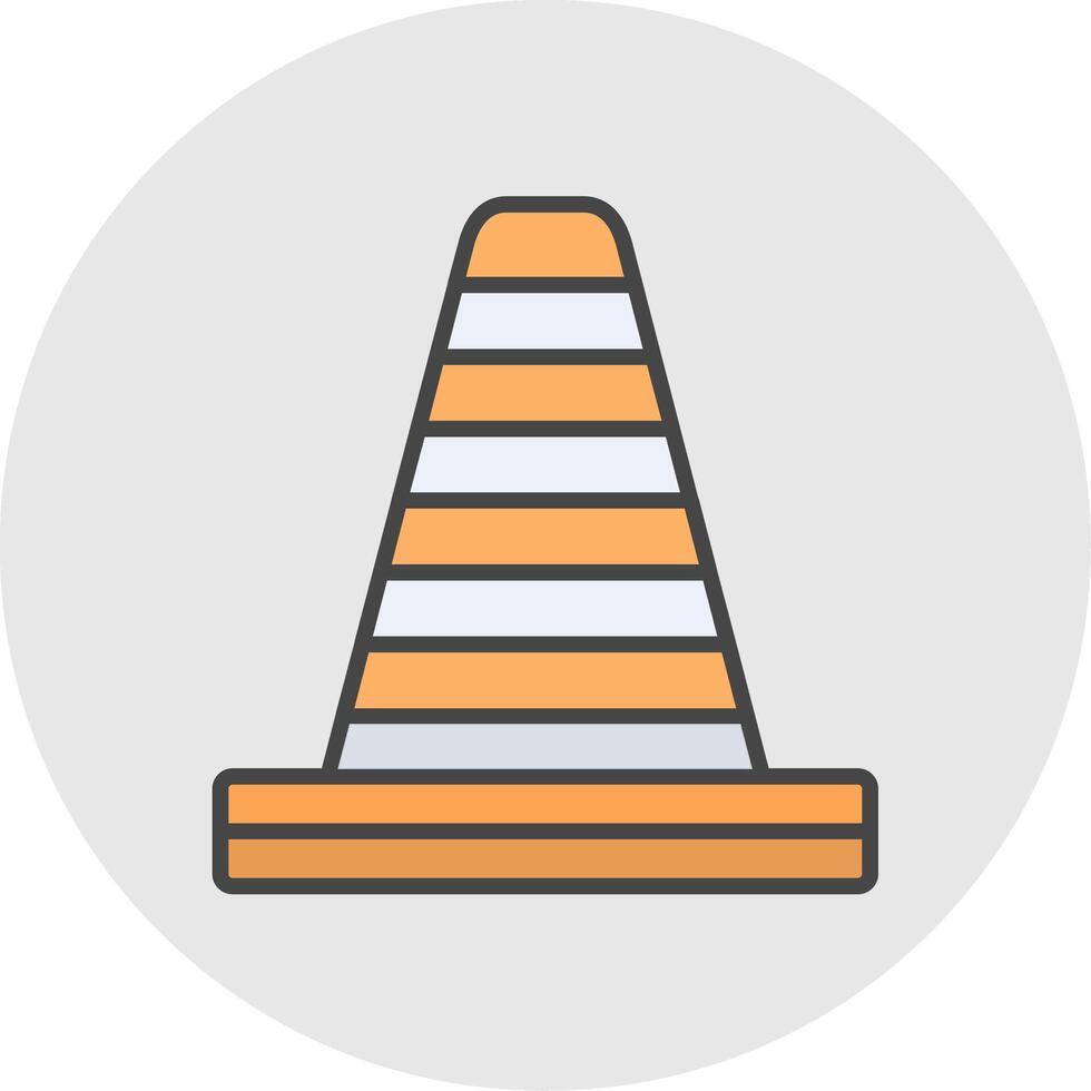 Traffic Cone Line Filled Light Icon vector
