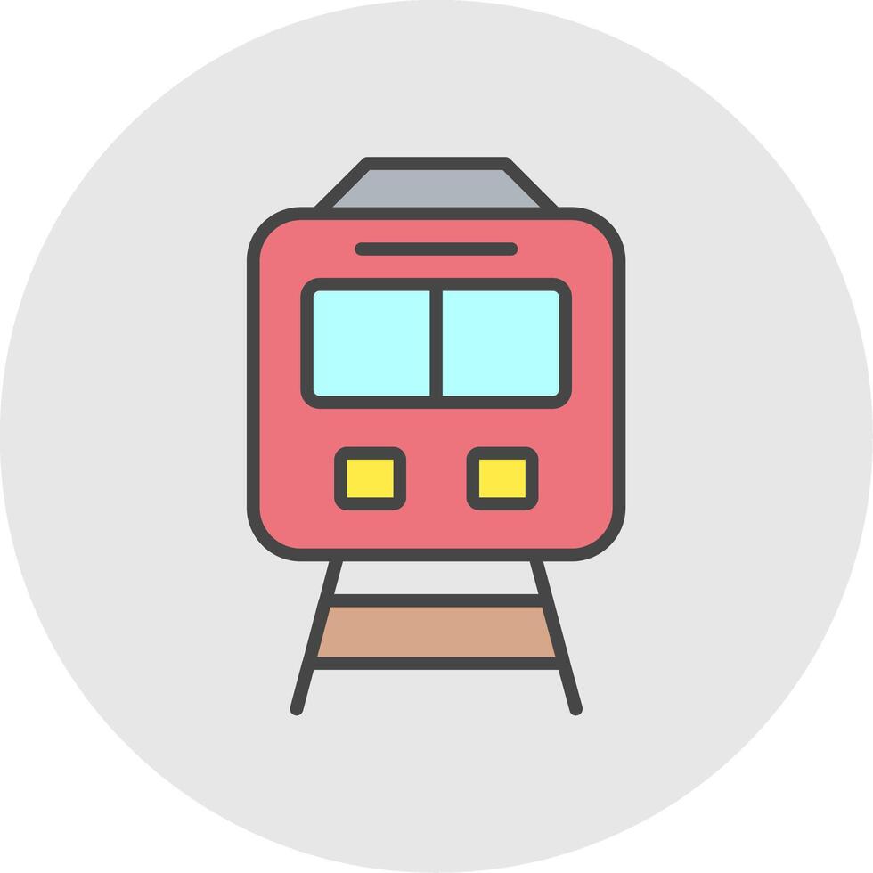 Train Line Filled Light Icon vector