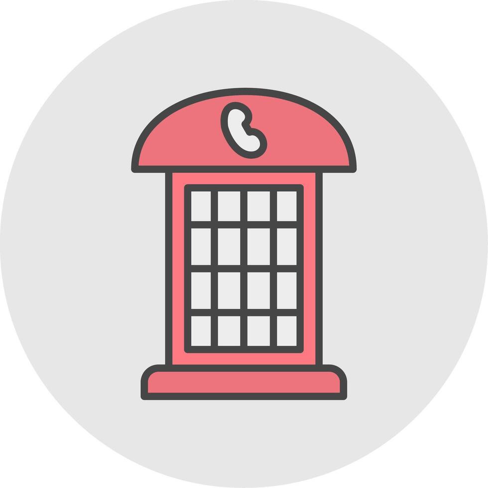 Phone Booth Line Filled Light Icon vector