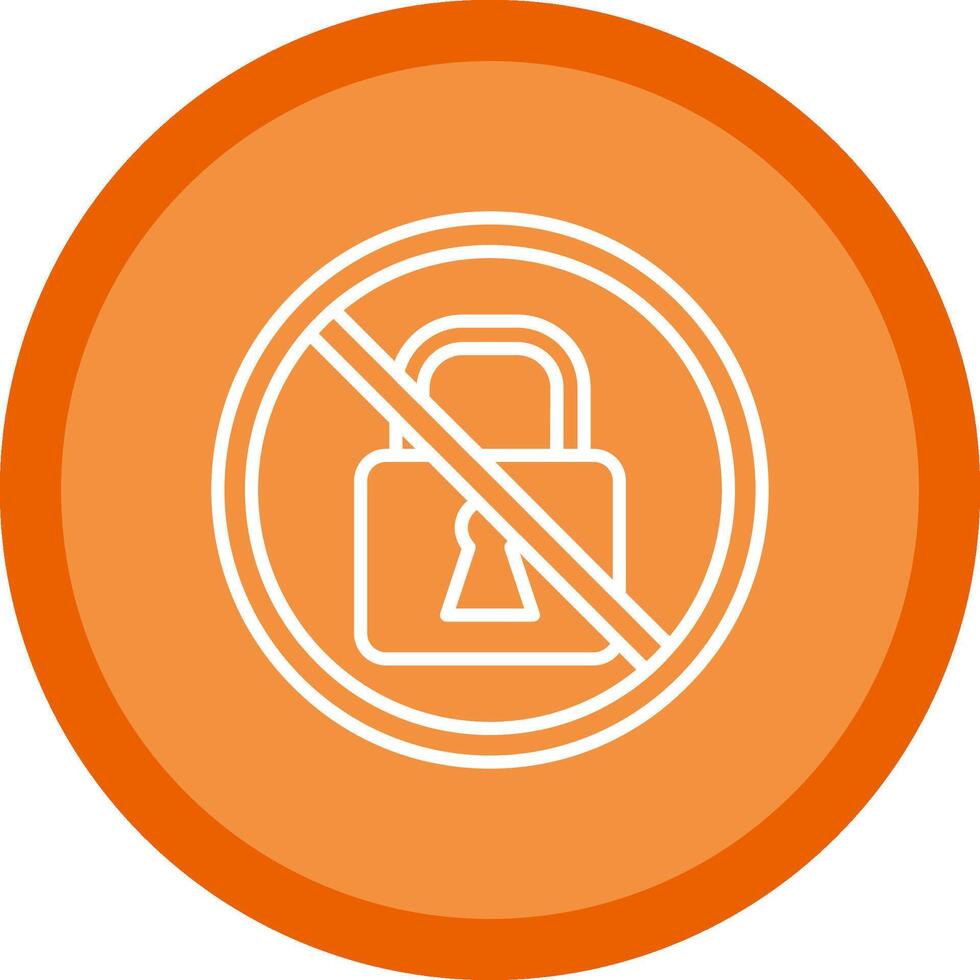 Prohibited Sign Line Multi Circle Icon vector