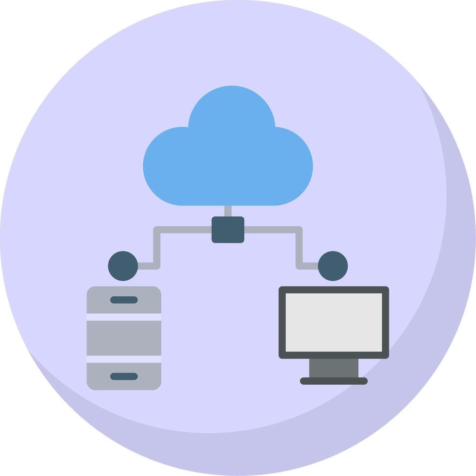 Cloud Computing Flat Bubble Icon vector