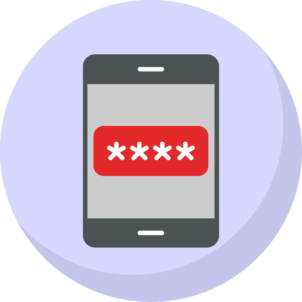Password Flat Bubble Icon vector