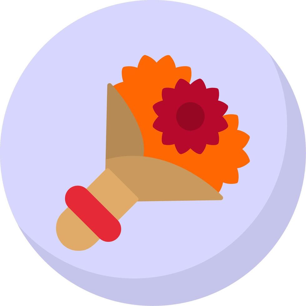 Flower Bouquet Flat Bubble Icon vector