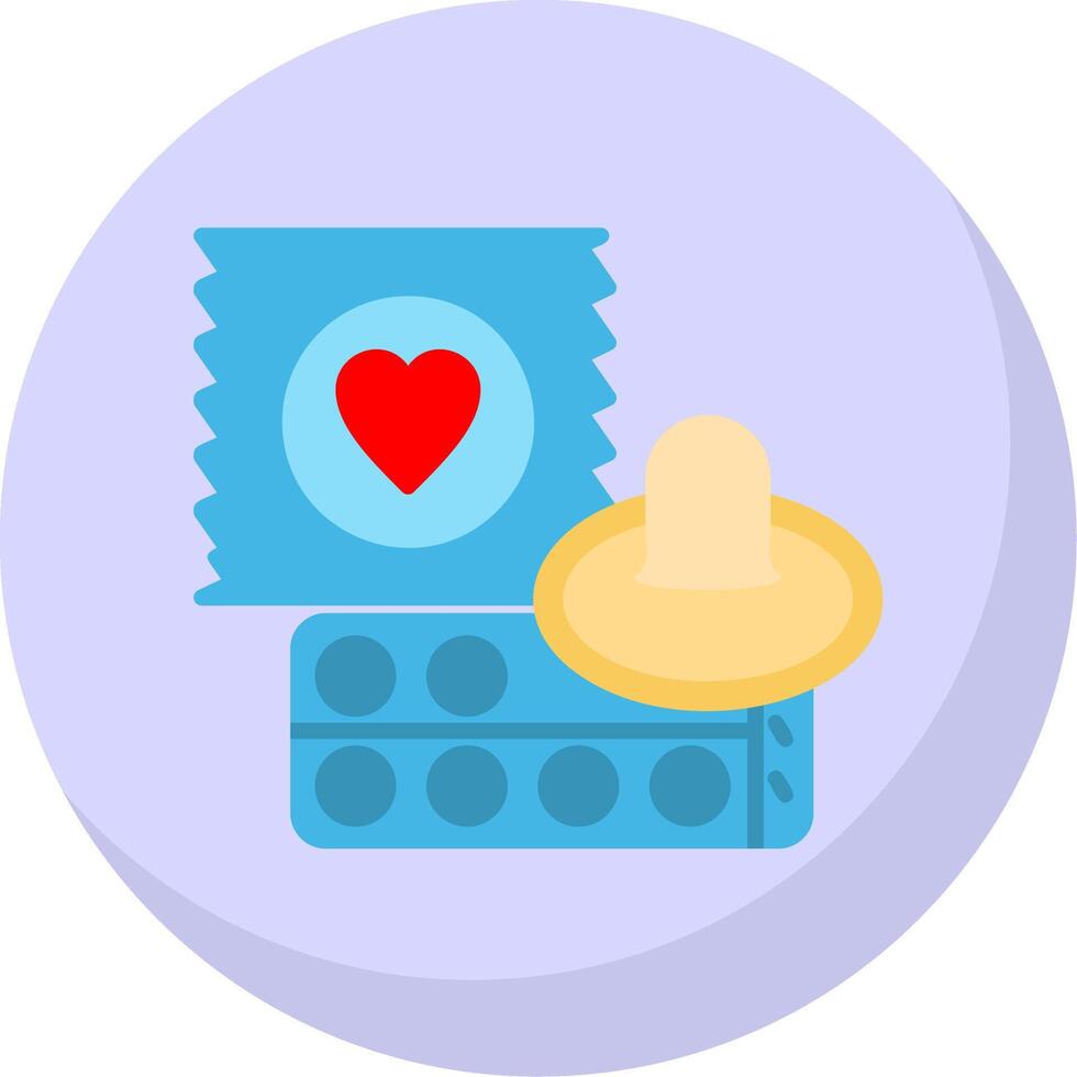 Condom Flat Bubble Icon vector