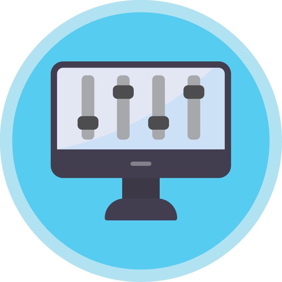 Computer control Flat Multi Circle Icon vector