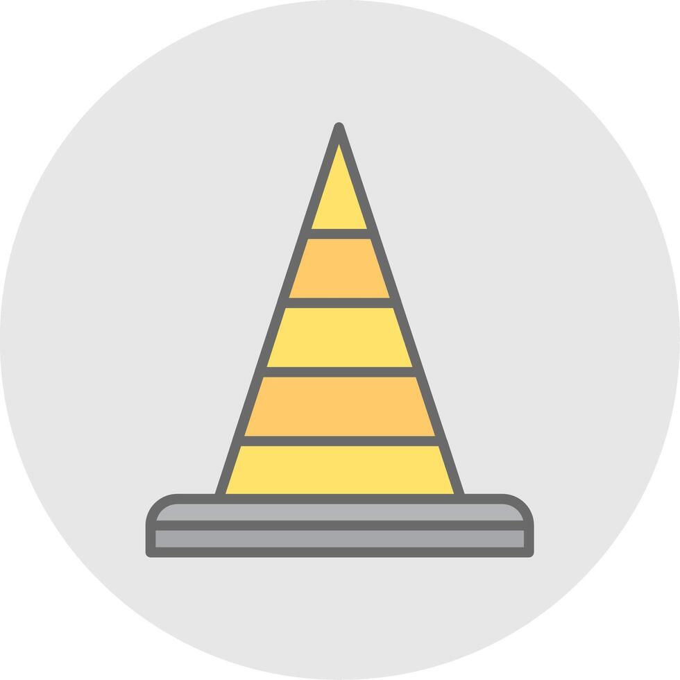 Traffic Cone Line Filled Light Icon vector