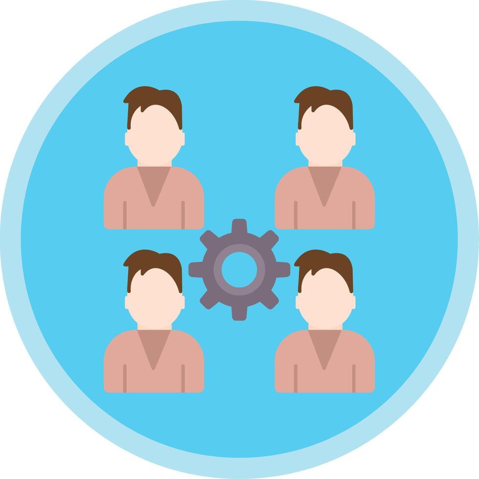 Pro Group Team Flat Multi Circle Icon vector