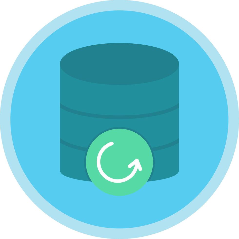 Database Backup Flat Multi Circle Icon vector