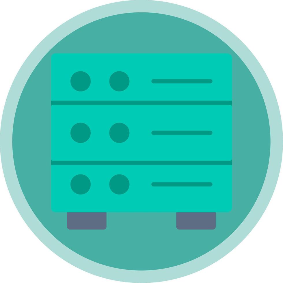 Database Center Flat Multi Circle Icon vector