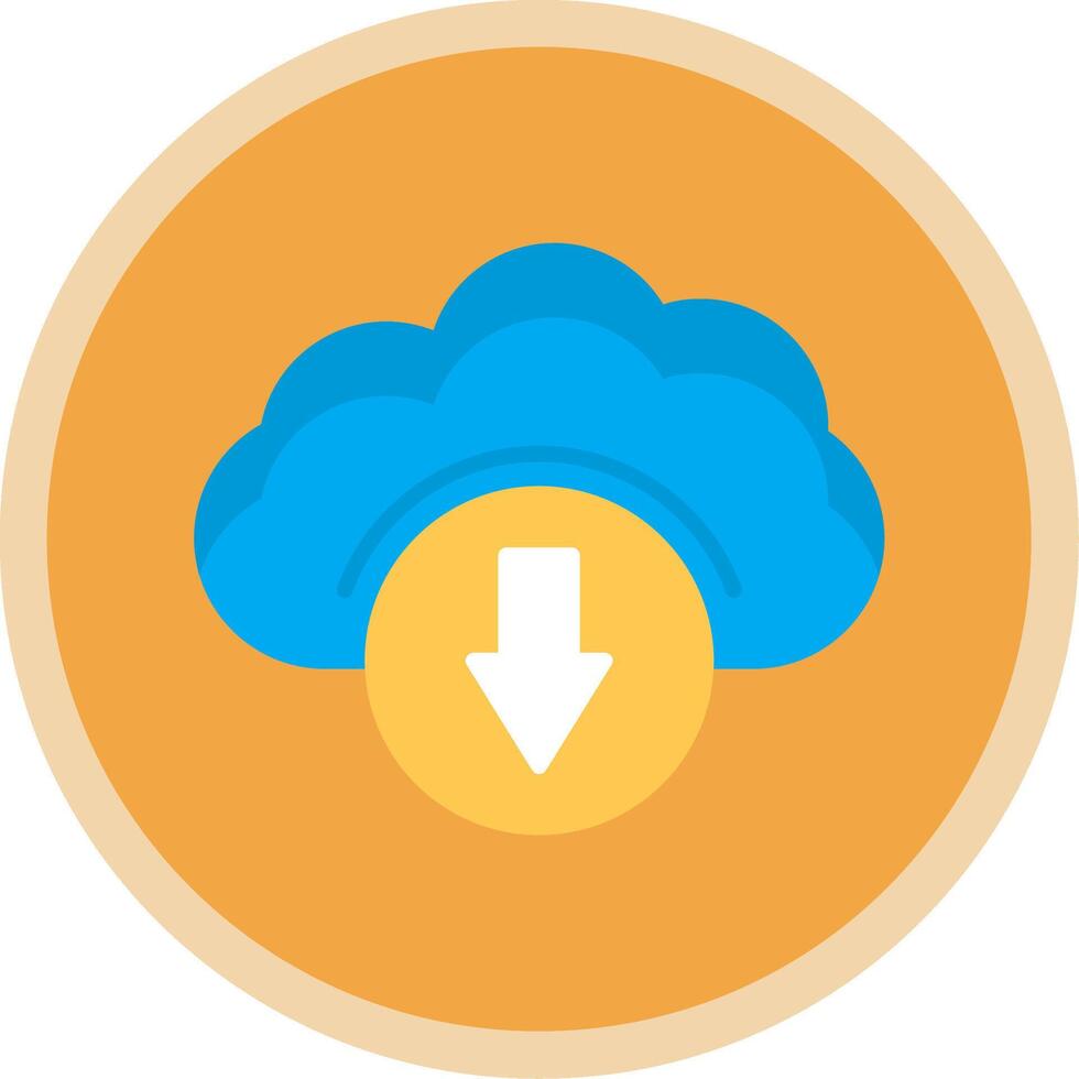 Cloud Services Flat Multi Circle Icon vector