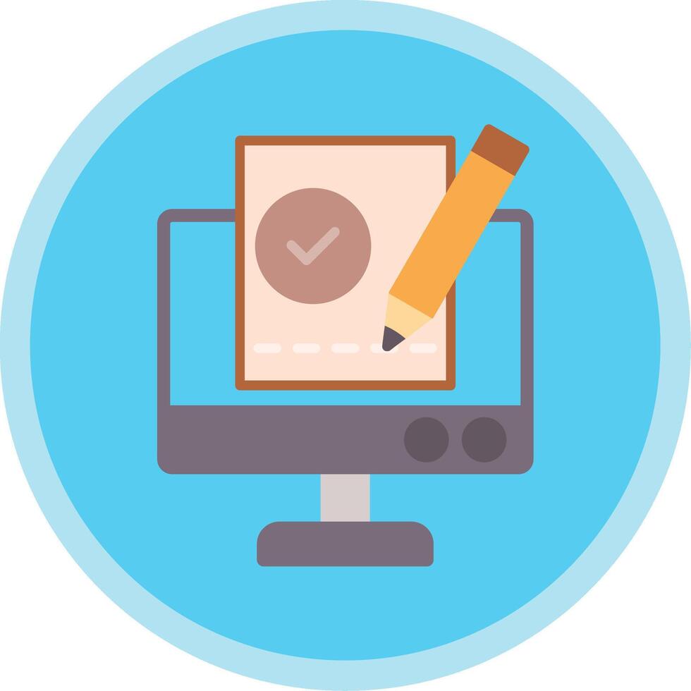 Work PC Flat Multi Circle Icon vector