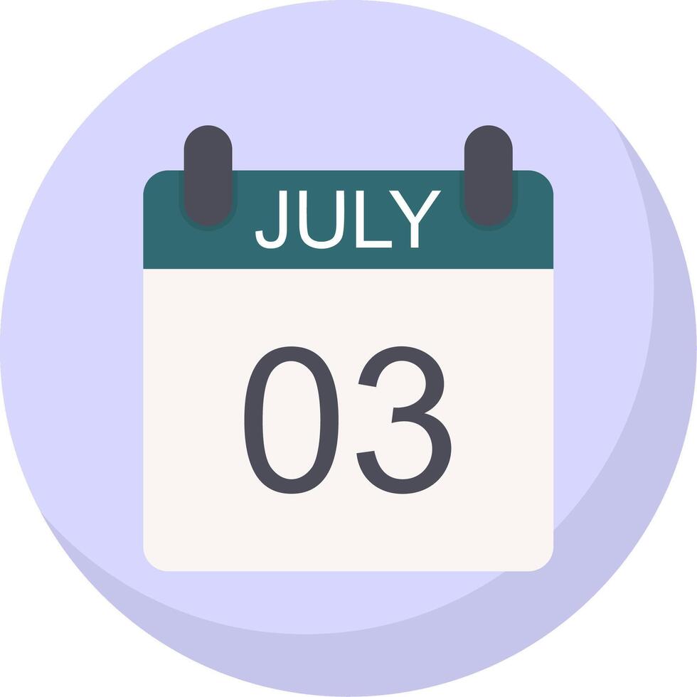 July Flat Bubble Icon vector
