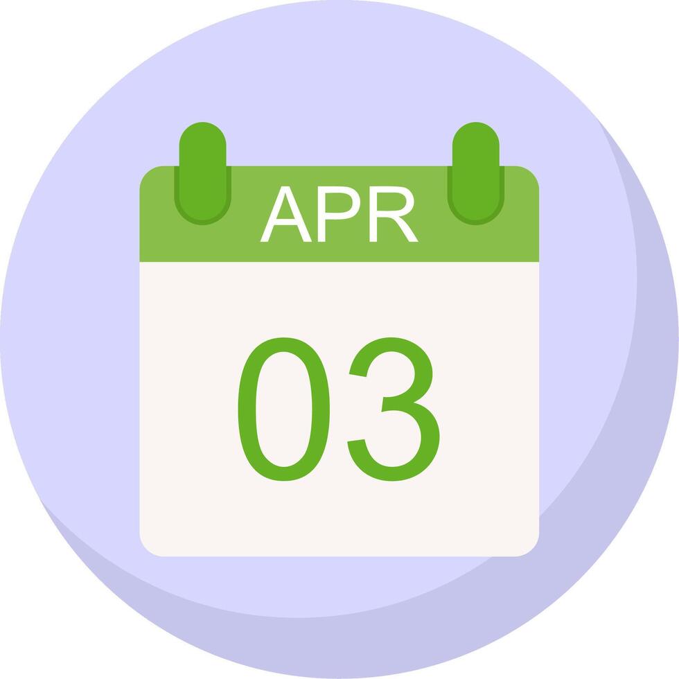 April Flat Bubble Icon vector