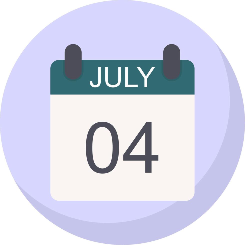 July Flat Bubble Icon vector