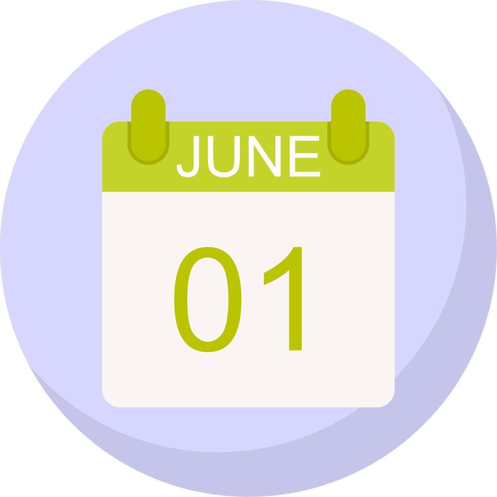 June Flat Bubble Icon vector