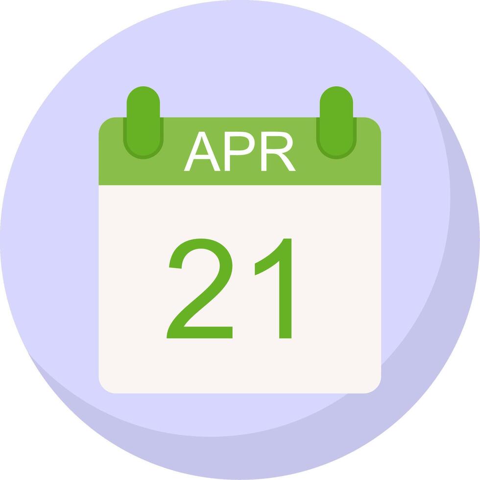 April Flat Bubble Icon vector