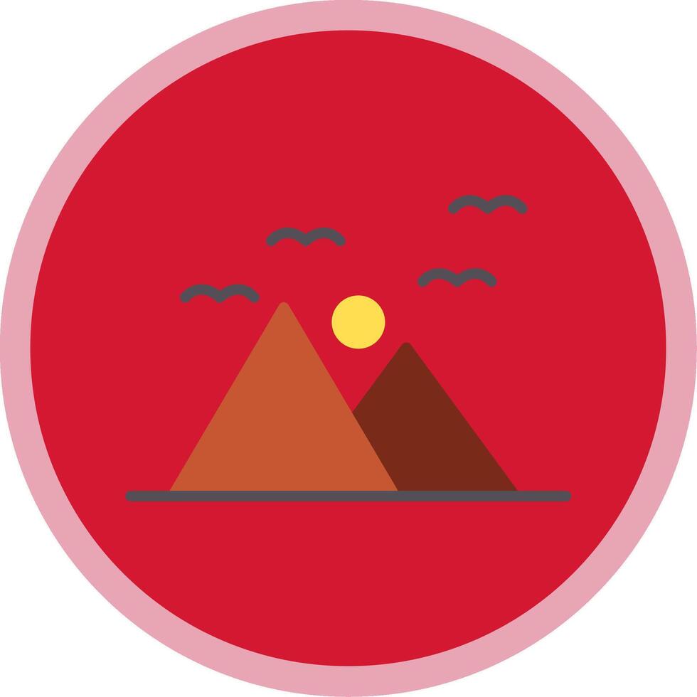 Mountains Flat Multi Circle Icon vector