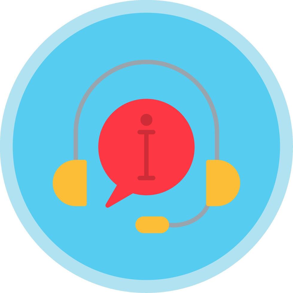 Customer Service Flat Multi Circle Icon vector