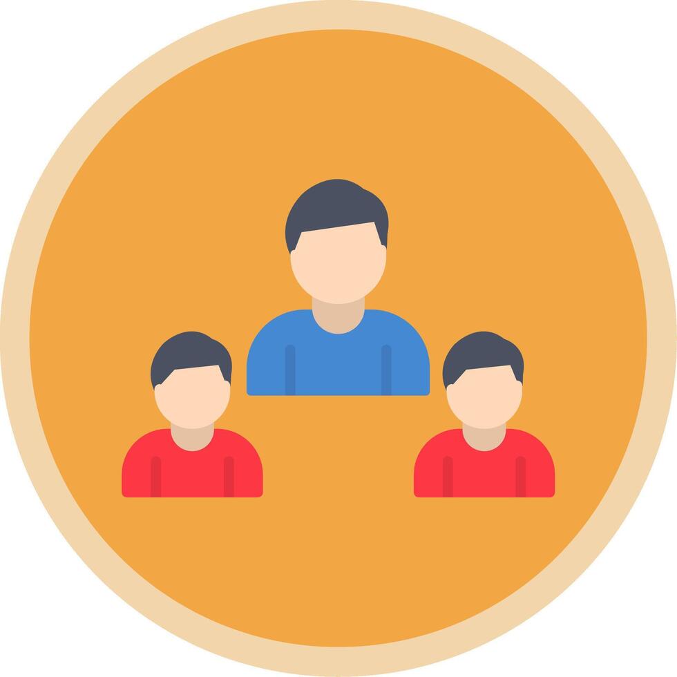 Busines Leader Flat Multi Circle Icon vector
