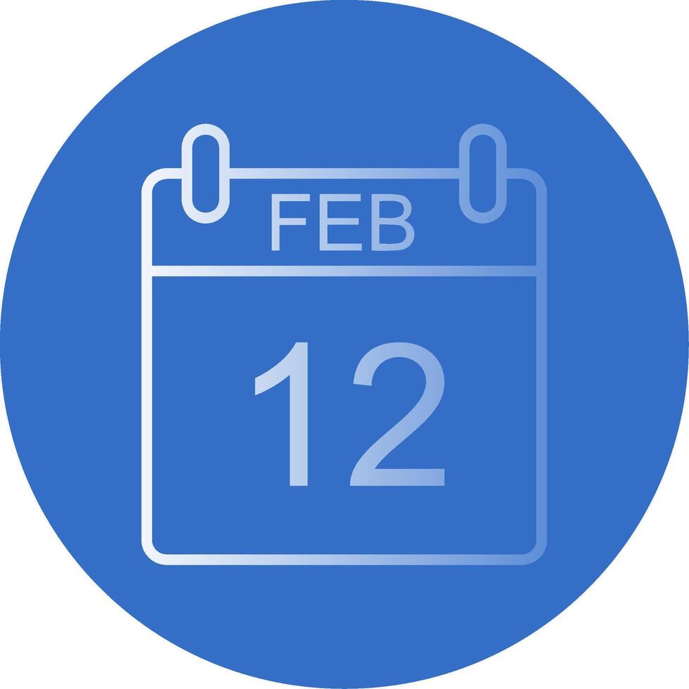 February Flat Bubble Icon vector