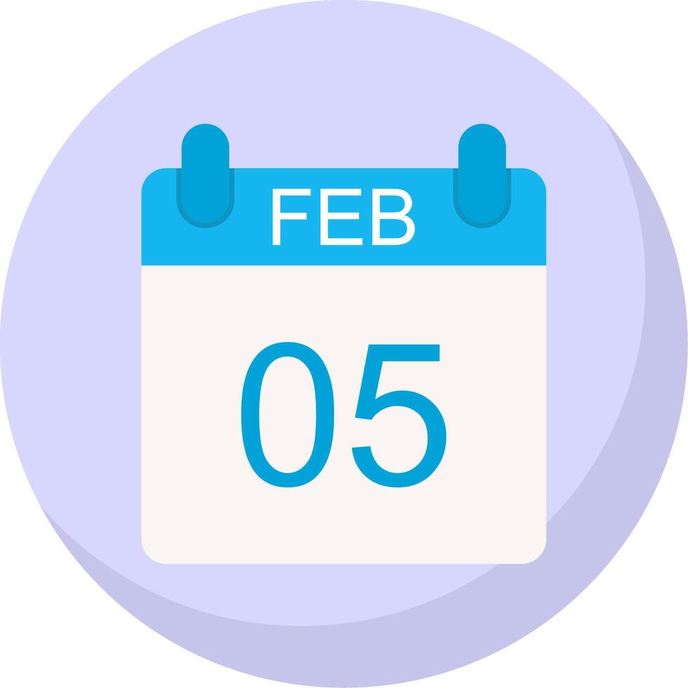 February Flat Bubble Icon vector