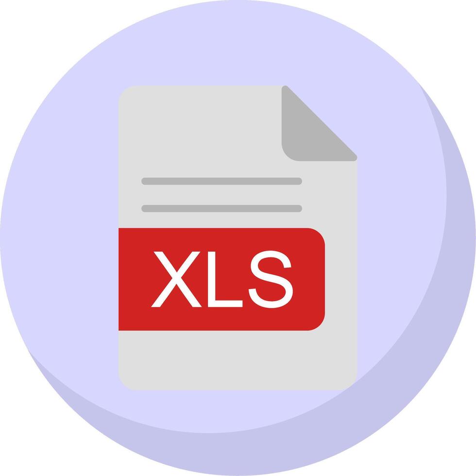 xls archivo formato plano burbuja icono vector