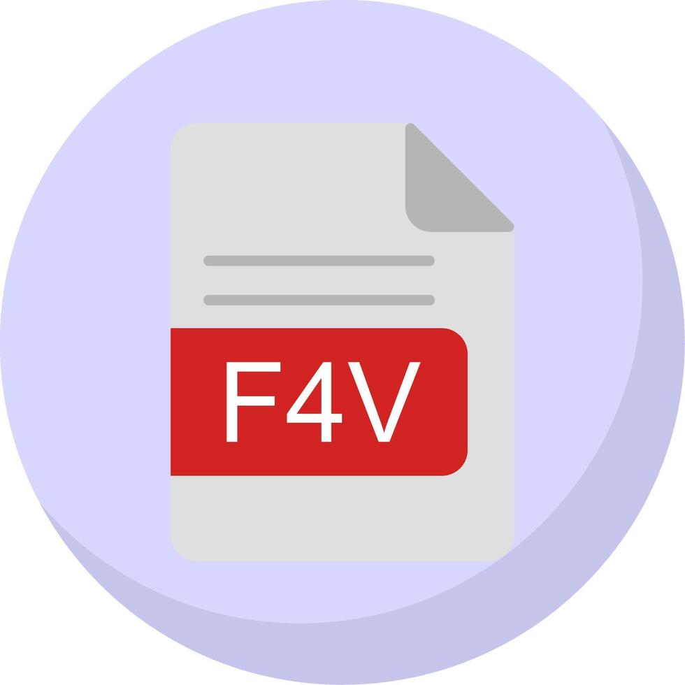 F4V File Format Flat Bubble Icon vector