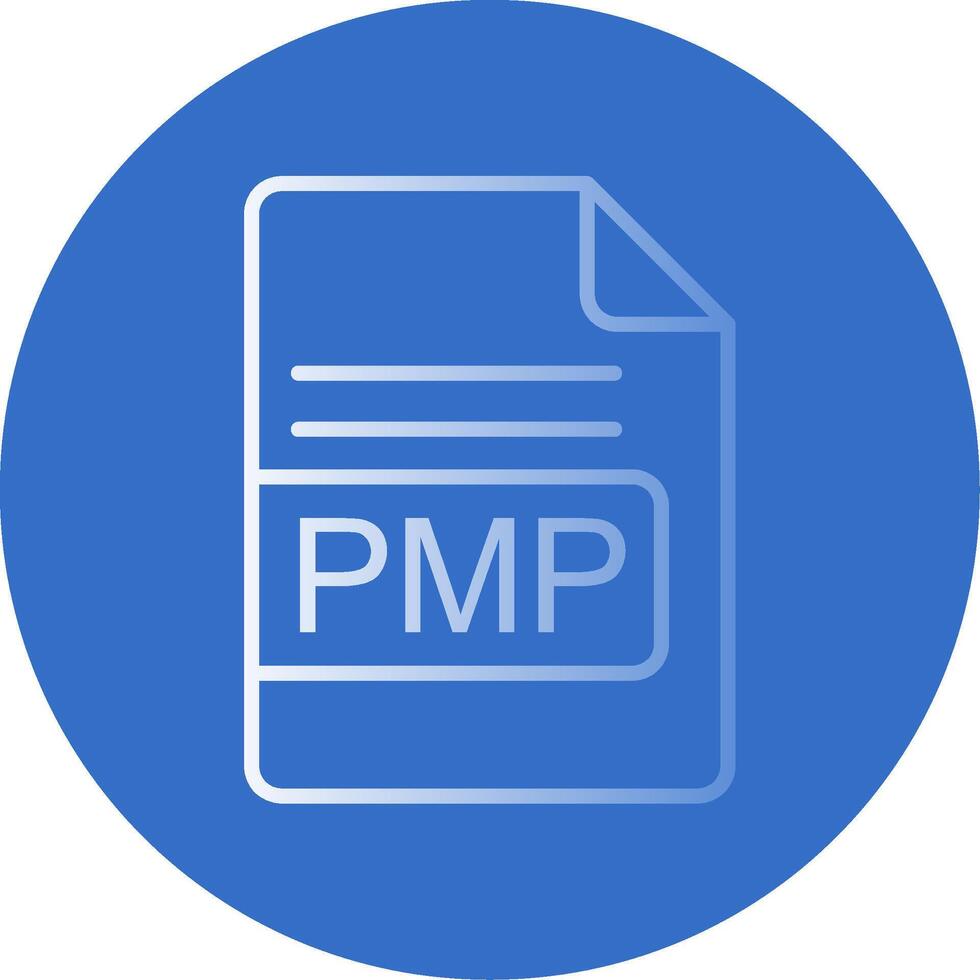 PMP File Format Flat Bubble Icon vector