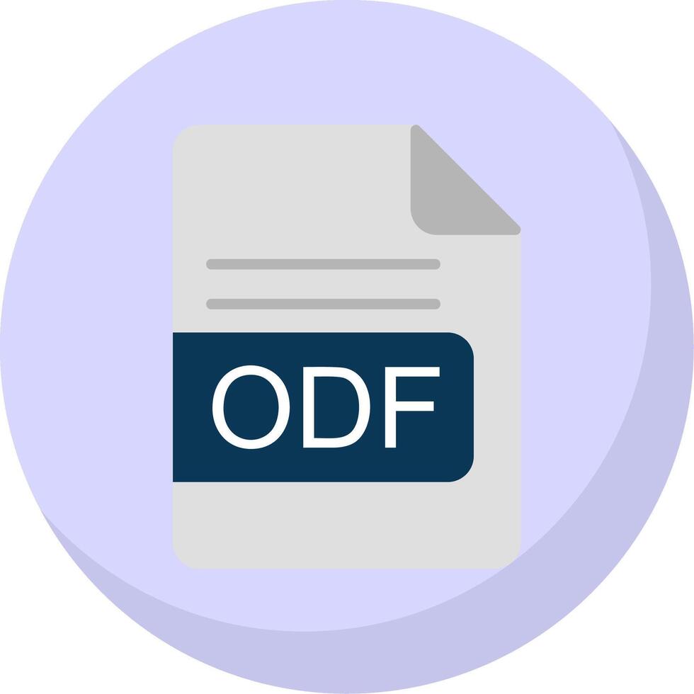 odf archivo formato plano burbuja icono vector