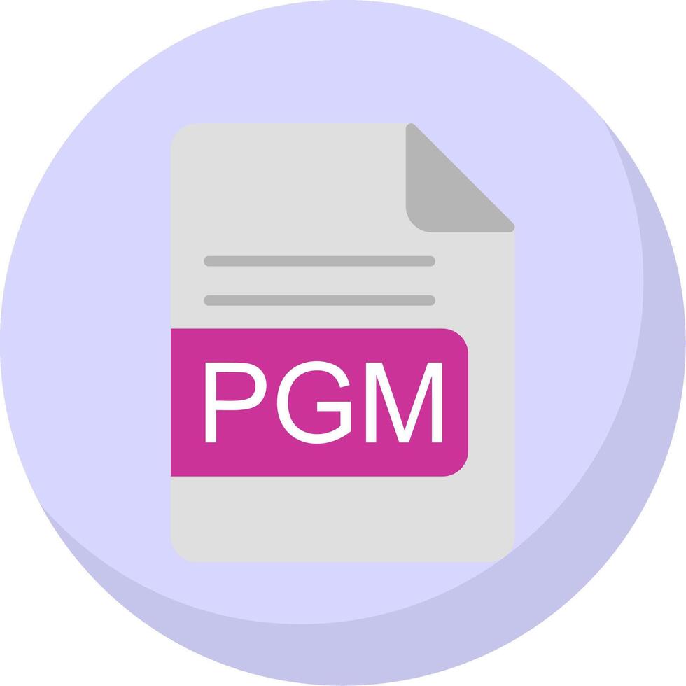 PGM File Format Flat Bubble Icon vector