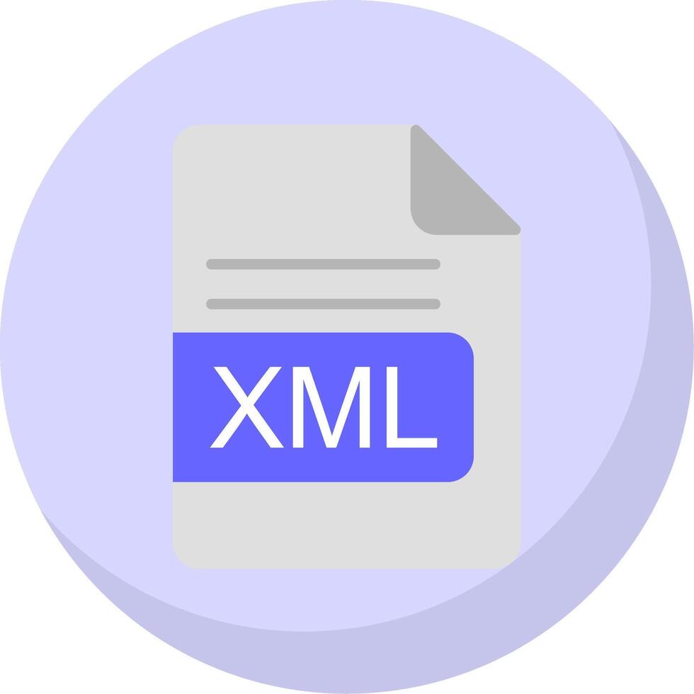 XML File Format Flat Bubble Icon vector