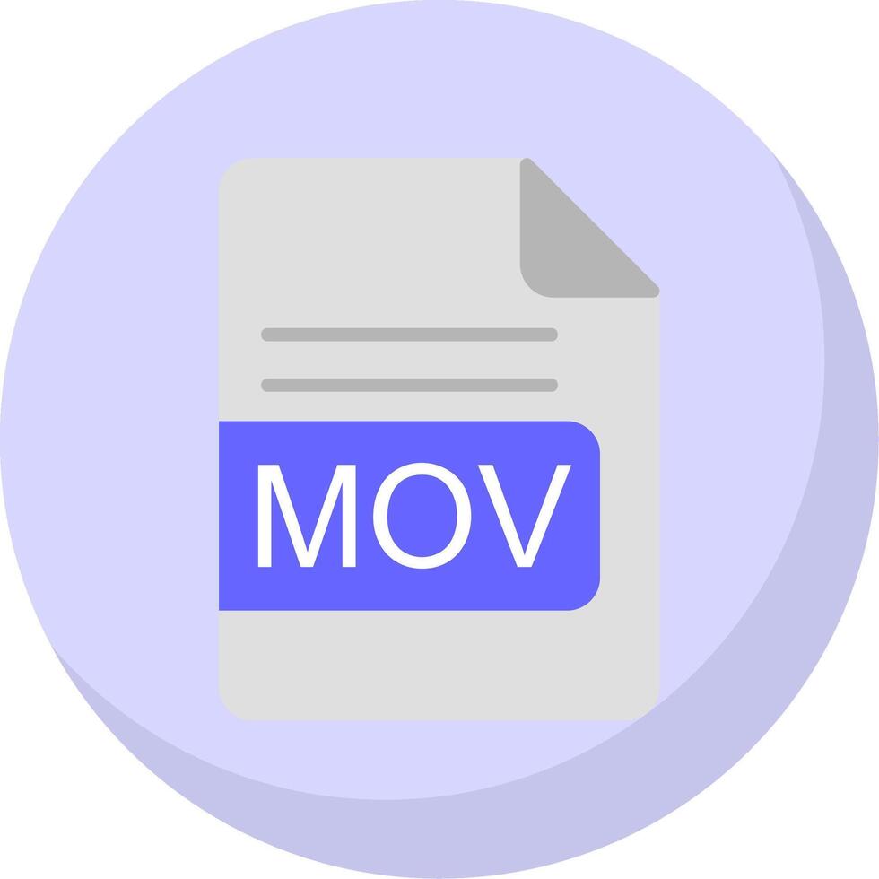 mov archivo formato plano burbuja icono vector