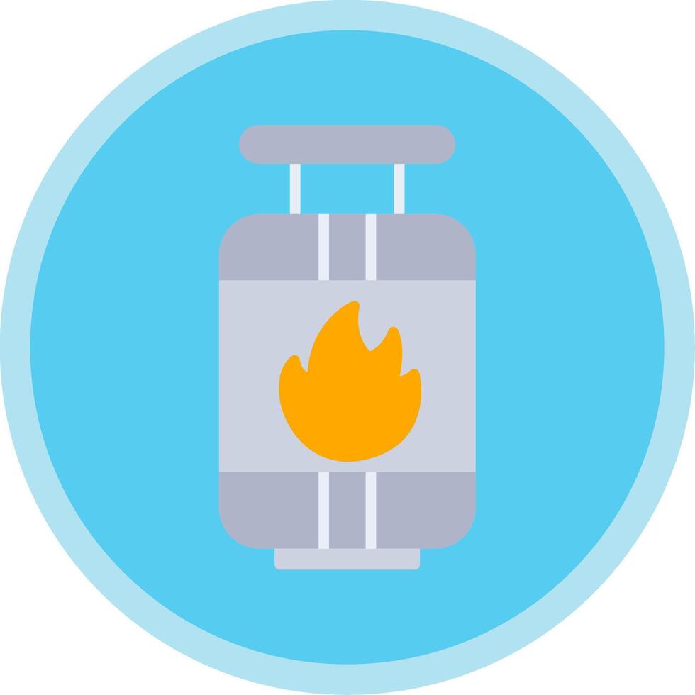 Gas Cylinder Flat Multi Circle Icon vector