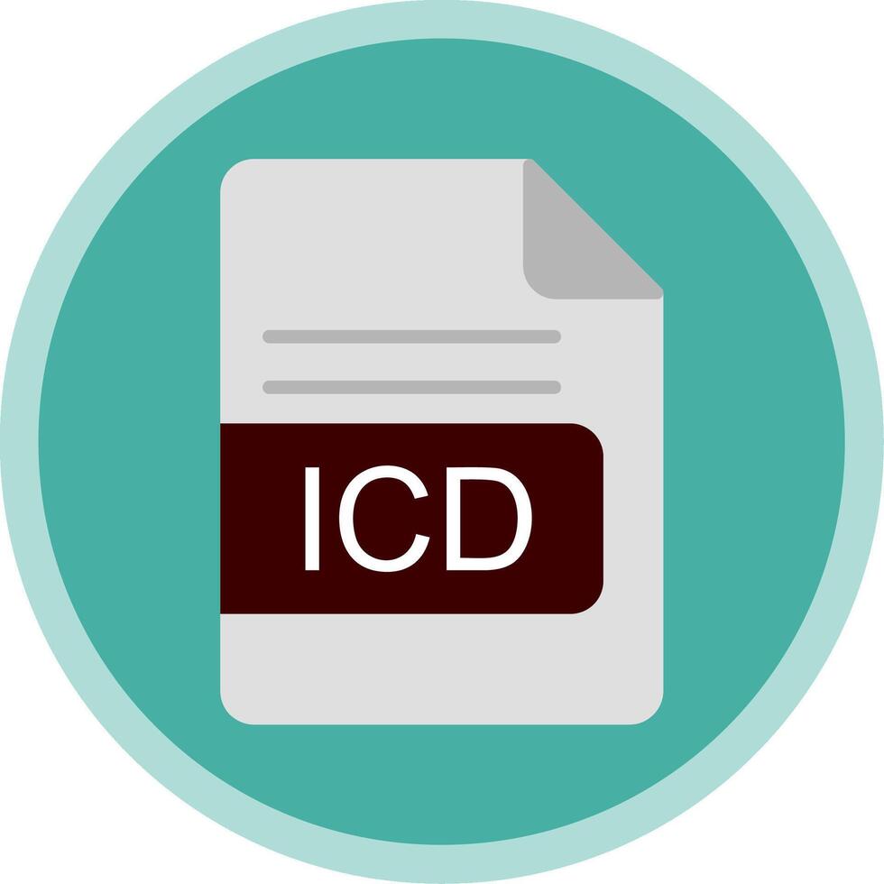 ICD File Format Flat Multi Circle Icon vector